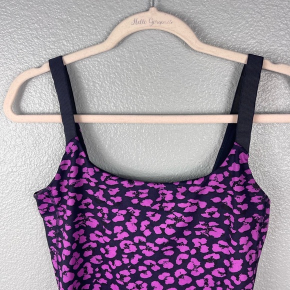Lululemon Barre None Tank Sz 6 Mini Cherry Cheetah Ultra Violet Navy Blue Preppy - Picture 3 of 9